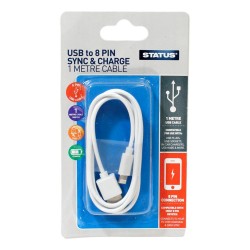 Status USB To 8 Pin iPhone Sync & Charge Cable 1 Metre